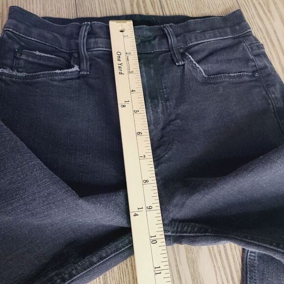 MOTHER The Mid Rise Dazzler Ankle Jeans 24 Black Not Guilty Stretch Pocket Denim - Picture 9 of 10